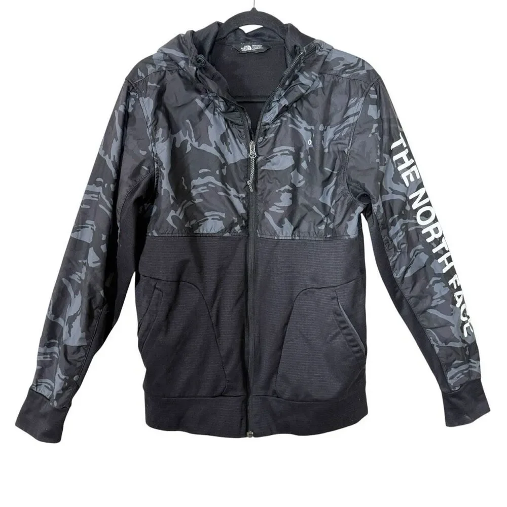 The North Face Men Train N Logo Camo Logo Full Zip Hoodie Overlay Jacket Medium